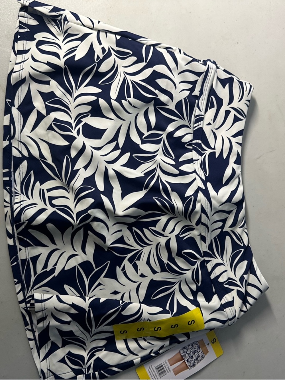 Hurley Navy and White Tropical Leaf Swim Trunks